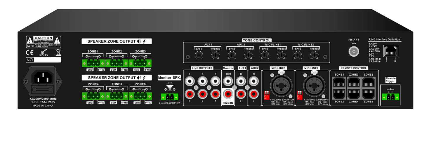 FTD  PA 6×6 Matrix Mixer Amplifier